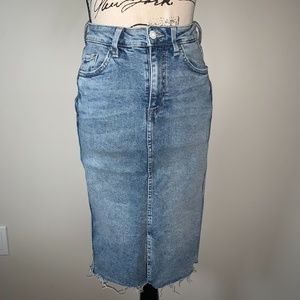 Light Blue Denim Pencil Skirt